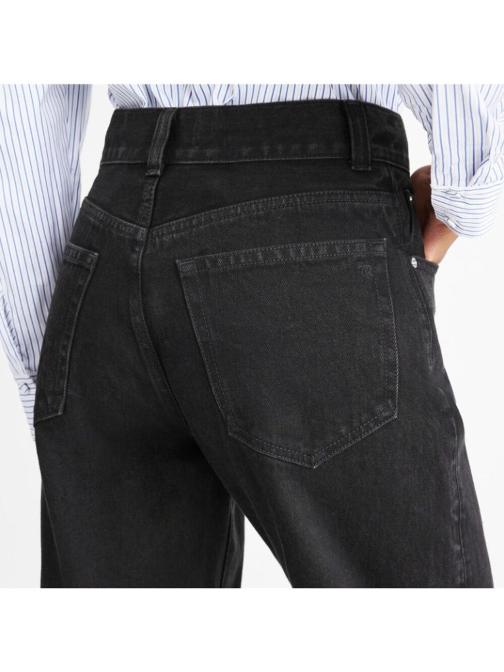 Madewell The Balloon Jean Barrel Leg High Rise in Black Frost Size 28 X 29.5 NWT - Picture 3 of 7
